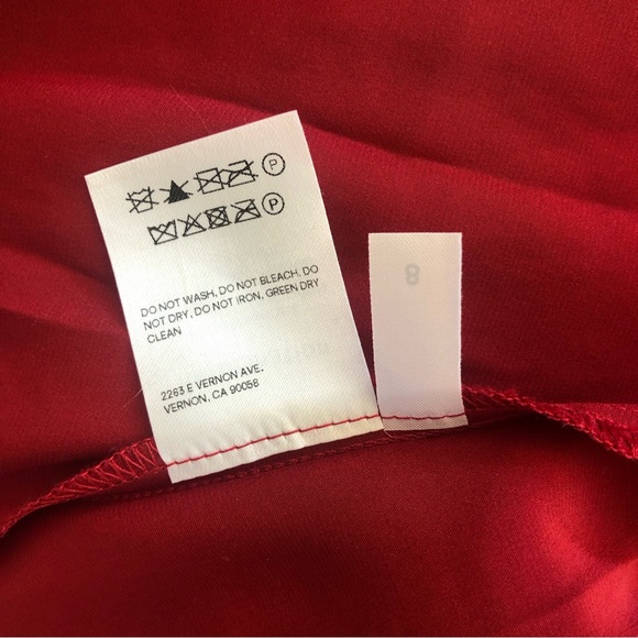 Reformation Red Silk Puff BoatNeck Midi: PRINCESSCORE COTTAGECORE ROYALCORE - Picture 12 of 15